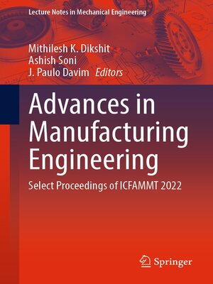 cover image of Advances in Manufacturing Engineering